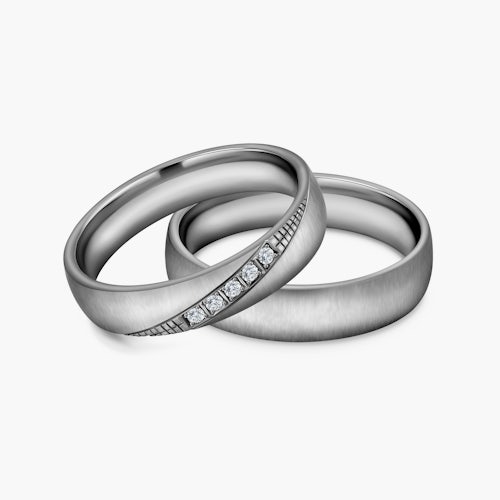 Obrączki ślubne: tytan, półokrągłe, 4 i 5 mm